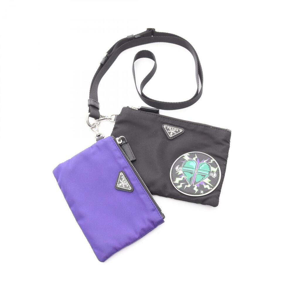 Prada Vela Multicolor Shoulder Bag Blue Black